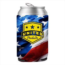 DC1000BEZ4CP-PATR Patriotic Can Cooler With Full Color Custom Imprint